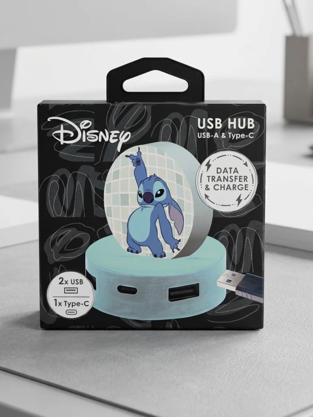 Disney Stitch USB Hub USB-A & Type-C Data Transfer Charger
